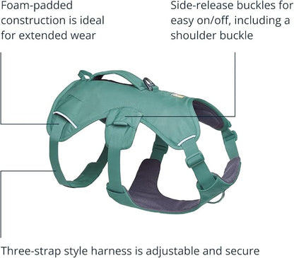 Ruffwear, Web Master, Multi-Use Support Dog Harness, Hiking and Trail Running, Service and Working, Everyday Wear, River Rock Green, Medium