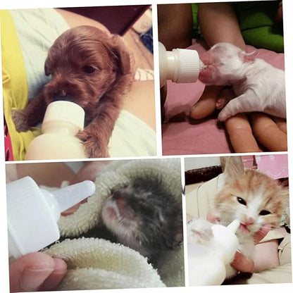 Toyvian 1Set Pet Nursing Bottle for Dogs and Cats Transparent Milk Feeder with Replacement Nipples Cleaning Brush for Pets Feeding