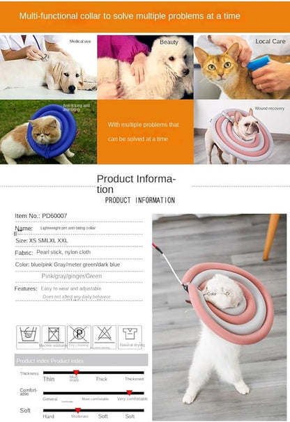 Dog Cone Collar, Inflatable Dog Neck Donut Collar Alternative After Surgery, Soft Protective Recovery Cone for Small Medium Large Dogs and Cats Puppies - Alternative Collar (Dark Blue,M)