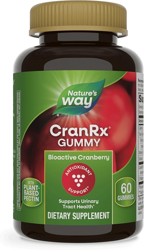 Nature's Way CranRx Gummy Urinary Health BioActive Cranberry + D-Manonse + Vitamin C, 60 Gummies