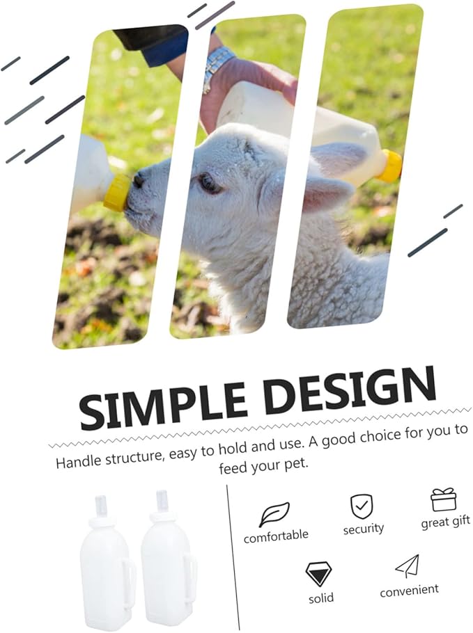 2pcs Calf Feeding Bottles Milk Container for Kittens Puppies and Animals Easy to Hold Lightweight Soft Design for Convenient Pet Nursing