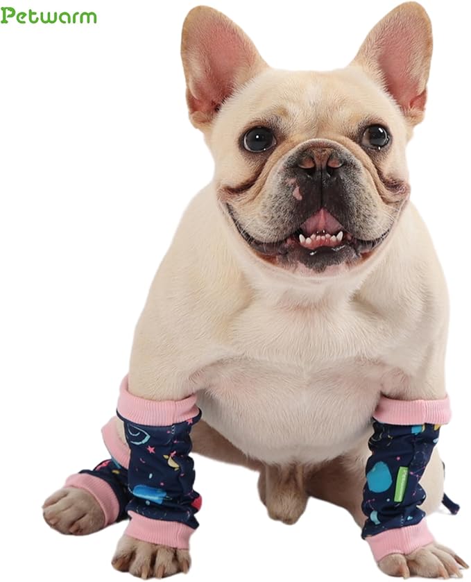 PetWarm Dog Recovery Sleeve 4pcs Set, Dog Leg Sleeve, Ideal for Comfort and Support During Pet Recovery, Suitable for Active or Support Recoverying Pet Use, Pink, L