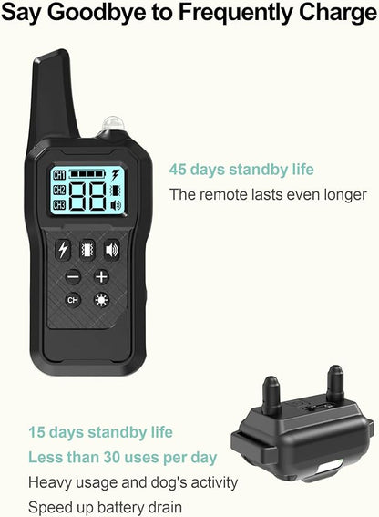 FunniPets Dog Shock Collar 2 Pack - Dog Training Collar with Remote IP65 Waterproof E Collar for Dogs Training with Shock Vibrate Beep and Light Modes for Small Medium Large Dogs
