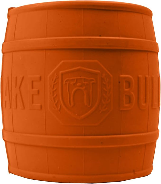 BULLYMAKE Orange Toss N' Treat Keg Toy for Dogs, Durable Rubber Dog Toys for Aggressive Chewers, Dental Stimulating, Treat Dispensing, Boredom Busting, Pet Supplies, Made in USA