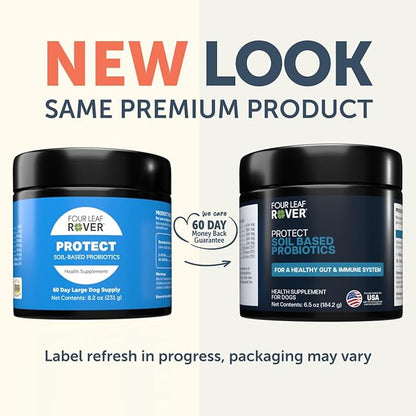 Protect - Probiotics for Dogs - Veterinarian Formulated - with Natural Prebiotics and Antioxidants - Detoxification & Gut Health - 60 Day Large Dog Supply