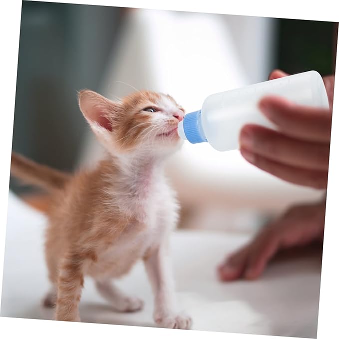 3Pcs Pet Feeding Bottles for Puppies and Kittens Leak Resistant Nursing Milk Feeders Portable Small Animal Nursing Bottles for Newborn Pets Blue