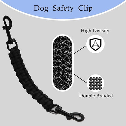 2 PCS Dog Collar Safety Clips, Backup Clip Connector, Prong Collar, Dual Clasps Rotating Buckle for Small and Medium Dogs (Pink+Black)