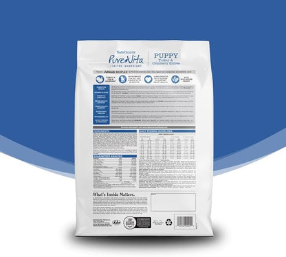 NutriSource Pure Vita Turkey & Cranberry Puppy Food, 25LB