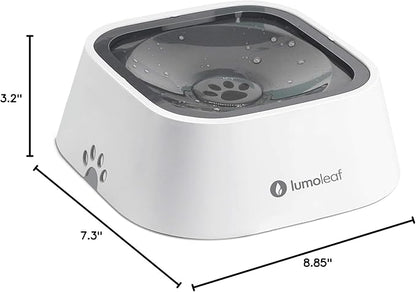 LumoLeaf No Spill Water Bowl for Dogs, Slow Feeder for Messy Drinkers, Drip-Free, Splash-Proof Design (Grey, 35oz)