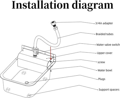 Small Automatic Water Dispenser for Dog,Automatic Fill,304 Stainless Steel with Drain Hole and 4 Support Spacers for Chicken, Ducks, Geese, Dog, Cat and Livestock