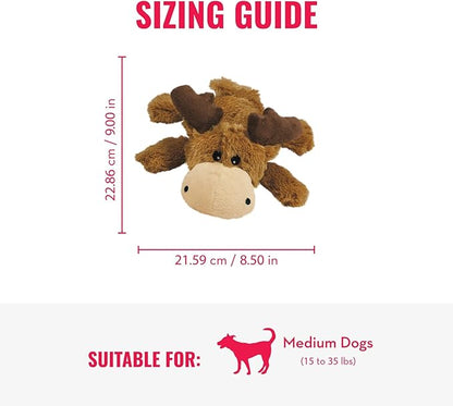 KONG Cozie Marvin Moose & SqueakAir Balls (3 Pack) - Dog Fetch & Chew Toys for Fun - Soft Toy Moose for Indoor Play - Durable Dog Toy Balls for Outdoor Play - for Medium Dogs