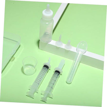 Mikikit Pet Supplies Puppy Kitten Feeding Tools Nursing Bottle Set Animal Milk Bottles Nipple