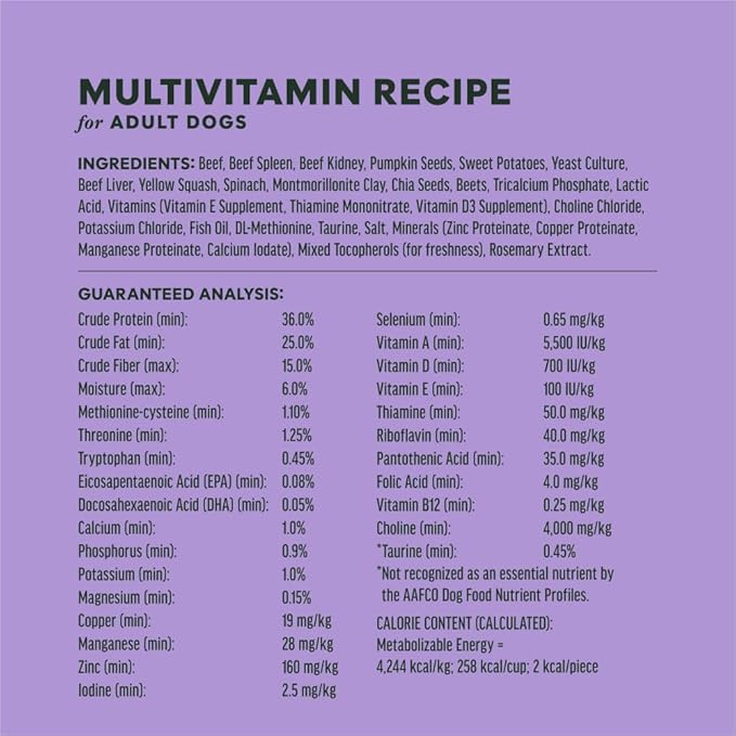 Instinct RawBoost Functional Mixers, Freeze Dried Dog Food Topper, Grain-Free, Real Beef - Multivitamin for Adults, 5.5 oz. Bag