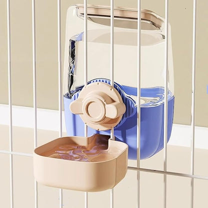Pet Dog Cat Hanging Automatic Feeders Drinking Bowls, Auto Gravity Rabbits Feeder No Drip Water Set, Cage Pet Feeding Bowls Dispenser for Cats Dogs Puppy, Rabbit (Blue-Pink)