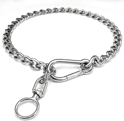 Dog Chain Collars 304 Stainless Steel Metal Chew Proof Dog Necklace Anti Winding Dog Leash Extension Lead for Small Medium Large Dogs Training and Walking. (X-Large：30in x 4mm(Neck max 27in))