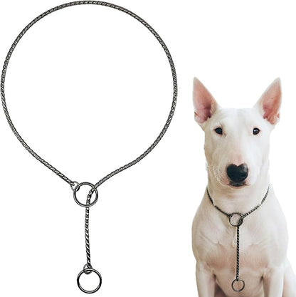 Dog P Snake Chain Chrome Plated Metal Dog Training Choke/Collar-Fully Guaranteed Against Rust Tarnish or Breakage-Recommended for Professional Training (Black, 5mm * 26")