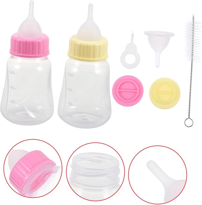 Happyyami 2pcs Cat Milk Bottle Kitten Feeding Bottles No Odor Kitten Supplies for Newborns