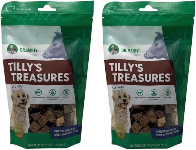Dr. Marty Tilly's Treasures Beef Liver Dog Treat 4 oz (2 Pack)