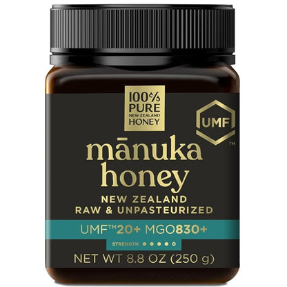 Manuka Honey UMF 20+ MGO 830+ 100% Pure New Zealand Raw & Unfiltered, Certified Award Winning, Silky Smooth Taste & Texture 8.8 Oz