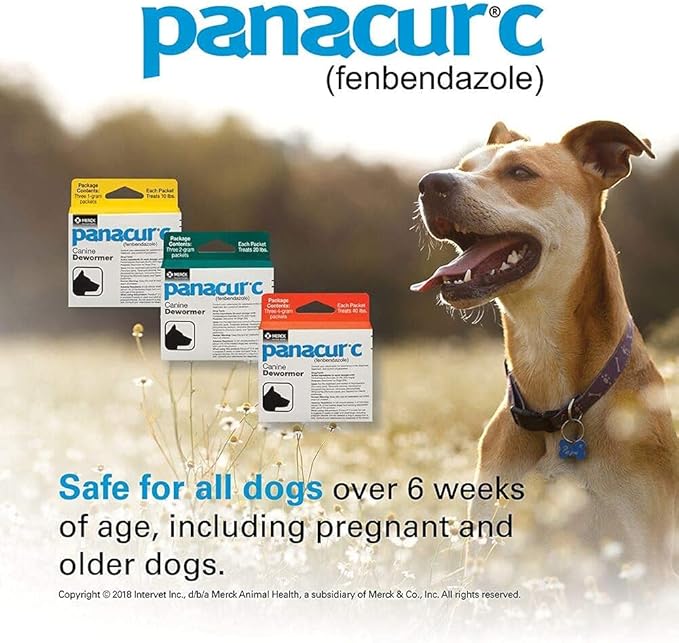 Panacur C Canine Dewormer Dogs 4 Gram Each Packet Treats 40 lbs (3 Packets) (Twо Расk)