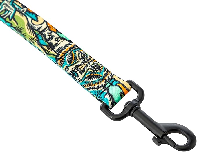 Wolfgang Heavy Duty Dog Leash, Pull-Tested for Walking & Training, WildWolf Print, Dual Handle Large