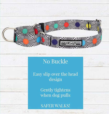 Lucky Love Dog, Adjustable Fun Style Martingale Collar for Dogs, Comfy & Bright Color, Premium No Slip Dog Collar - (Small, SOCO Mart)