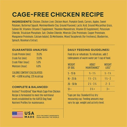 Instinct FreshDried Bites, Natural Freeze-Dried Dog Food, Grain-Free - Cage-Free Chicken, 14 oz. Bag
