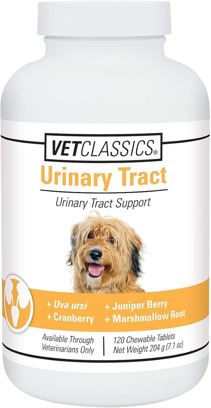 Vet Classics Urinary Tract Dog Supplement – Urinary Tract Support for Dogs, Helps Support Normal Urinary Tract Function, Pet Incontinence – Cranberry Dog Supplements – Chewable Tablets 120 Ct.