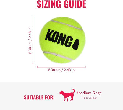 KONG Cozie Marvin Moose & SqueakAir Balls (3 Pack) - Dog Fetch & Chew Toys for Fun - Soft Toy Moose for Indoor Play - Durable Dog Toy Balls for Outdoor Play - for Medium Dogs