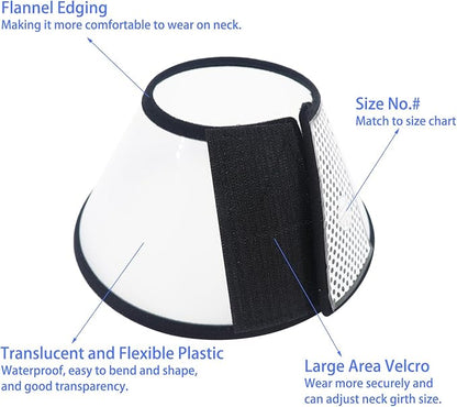 Dog Cone After Surgery, Adjustable Pet Recovery Collar for Dogs and Cats, Plastic Elizabethan Neck E-Collar Stop Licking Wounds (L-D)