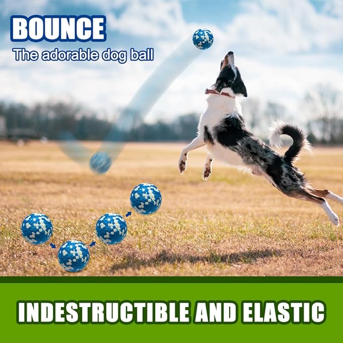 Mankoda Dog Balls, Indestructible Tennis Balls for Dogs, 2.5'' Durable Bouncy Dog Toys for Aggressive Chewers, Interactive Dog Toys for Fetch Game, Lightweight Floating Chew-Proof (1 Pack)
