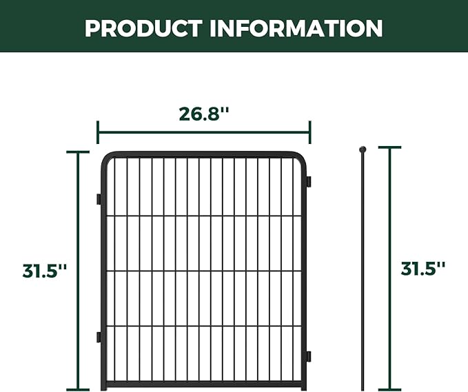 FXW AuraSpace Pro Acrylic & Wire Mesh Indoor Dog Playpen, 32" Height 2 Metal Panels Metal Dog Pen for Small and Medium Dogs, Black│Patented