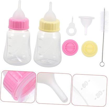POPETPOP 2Pcs Kitten Nursing Bottles Puppy Milk Feeder with Scale Design Easy to Clean Suitable for Small Pets Colors for Feeding Kittens and Puppies