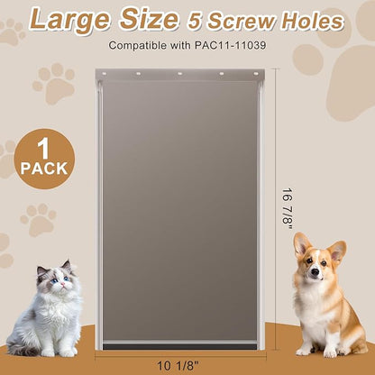 Large Dog Door Replacement Flap with Screws, Compatible with PAC11-11039, Measures 10 1/8" X 16 7/8", Doggy Door Replacement Flap, Weather Resistant and Easy to Install