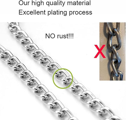 Chain Choke Collar for Dogs, Metal Slip Link Training Heavy Duty Dog Collar Martingale Puppy Collars for XXS XS Small Medium Large Big XL Breed Dogs (Silver, M(Neck Max 18inch) D3mm)