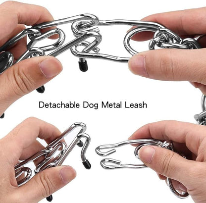 Prong Collars for Dogs, No Pull Dog Collar, Dog Training Collar for Large Medium Small Dogs, Stainless Steel Adjustable with Comfort Rubber Tips (L, 4.0mm, 23.8-Inch)