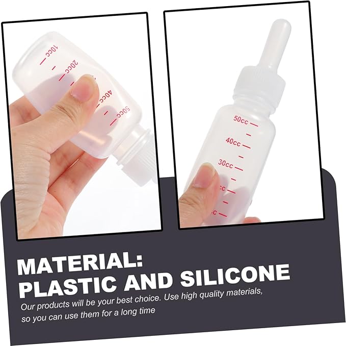 SUPVOX 3Pcs Small Baby Milk Bottle Set Plastic Nurser Bottles Scale Feeding for Kittens Puppies and Small Animals