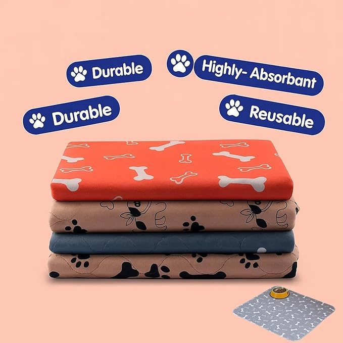 Puppy Pads with pheromones, 2026 Upgraded Washable Puppy Pads for Dogs & Cats, Pee Pad - Leak & Odor Waterproof, Non-Slip Base, Easy to Clean & Reusable (Brown-B, M: 27.6" × 31.5")