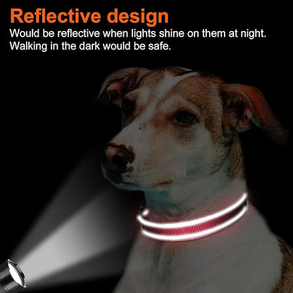 Joytale Reflective Dog Collar,Soft Neoprene Padded Breathable Nylon Pet Collar Adjustable for Medium Dogs,Red,M