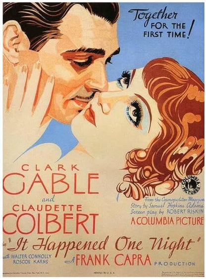Rectify the Race It Happened One Night Movie Clark Gable Claudette Colbert 24x36 Poster