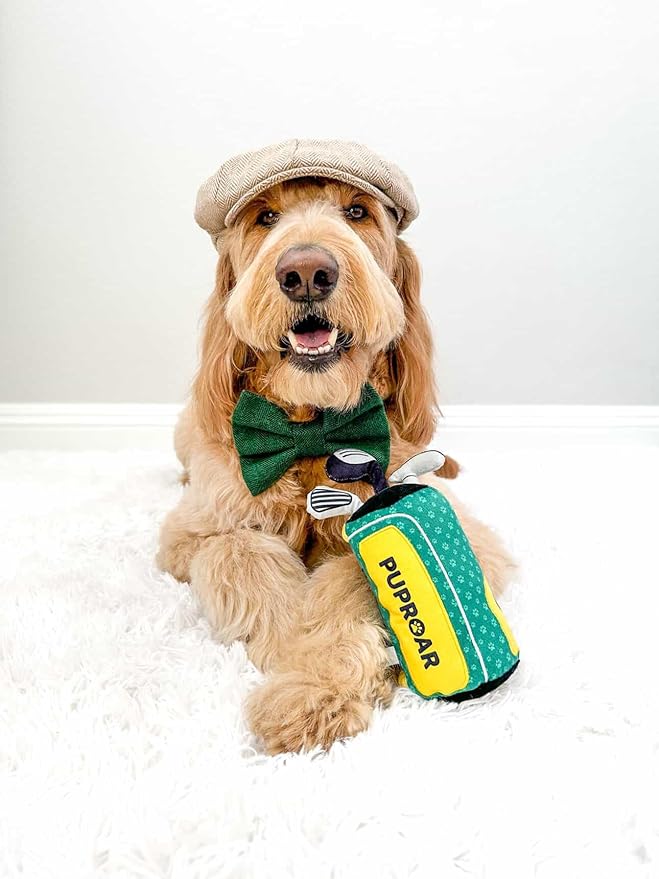 PUPROAR Golf Dog Toy, Funny Dog Birthday Gift with Rope, Cute Squeaky Puppy Toy