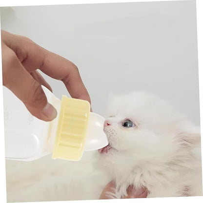 PET Feeding Bottle Set for Kittens and Puppies 3-Pack Adjustable Nursing Bottle Nipples Sturdy Plastic Feeder for Small Animals for Cat and Dog Care