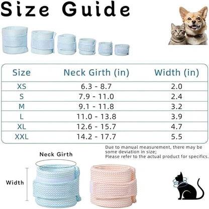 Cat Neck Brace Cover - Breathable Elizabethan Collar for Post-Surgery Recovery Anti-Lick Wound Adjustable Protective Cervical Cone for Small Medium Large Dogs Cats (Neck Girth 14.2-17.7" Depth5.5