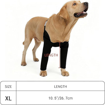 Front Leg Dog Recovery Sleeves - Cone Collar Alternative, Waterproof Abrasion-Resistant Washable 2.5mm Thick, Prevents Licking, Keeps Wounds Dry, 24-Hour Wear (Black, XL)