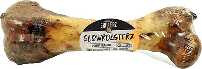 Grillerz Pork Femur Bone, 1 Count, Rawhide Free, All Natural Treat for All Breeds, Gluten Free, Long Lasting, Easy to Digest, For Adult Life Stages, Dog Chew for Healthy Teeth