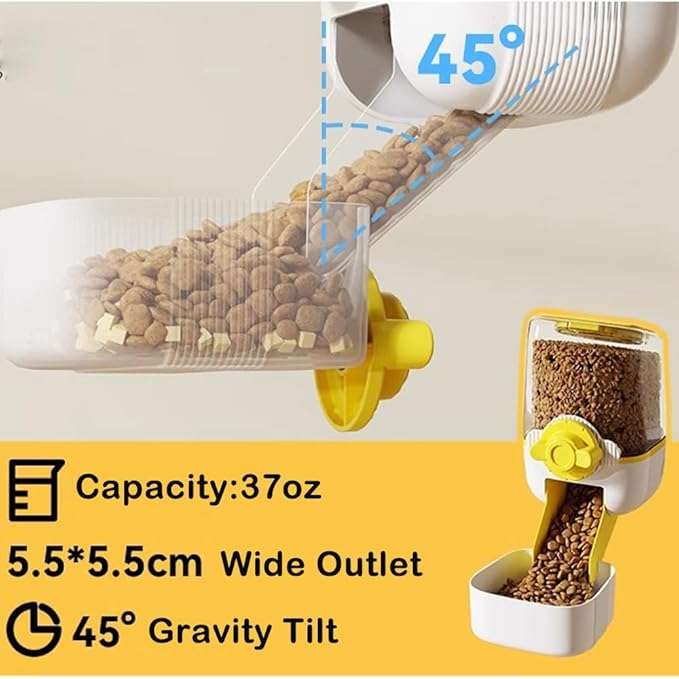 Pet Dog Cat Hanging Automatic Feeders Drinking Bowls, Auto Gravity Rabbits Feeder No Drip Water Set, Cage Pet Feeding Bowls Dispenser for Cats Dogs Puppy, Rabbit (Blue-Pink)