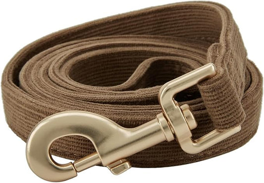 Soft Cotton Dog Leash, 5 Ft Heavy Duty Corduroy Dog Leashes with Gold Metal Hook for Small Medium Large Dogs,Small,Brwon