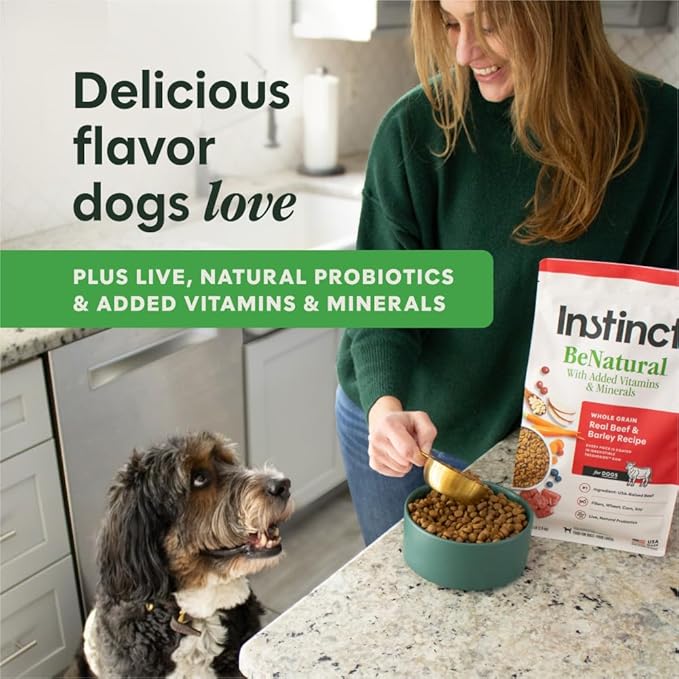Instinct BeNatural, Natural Dry Dog Food, Raw Coated Kibble, Whole Grain - Real Beef & Barley, 4.5 lb. Bag