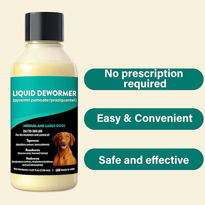 De-Wormer for Medium and Large Dogs, Oral Treatment for Tapeworm, Roundworm & Hookworm