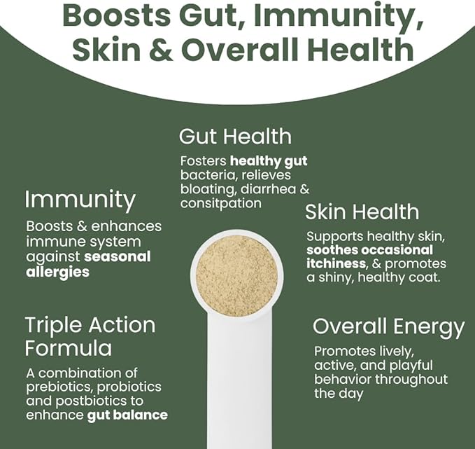 Dog Probiotic Powder for Digestive Support | 5 Billion CFU | Gut Health & Immunity Support | Mix-in Powder | 60g | Unflavoured (60g)